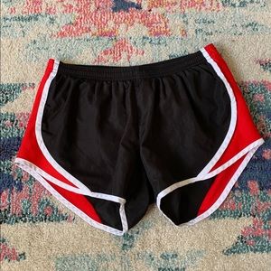🍀 3/$30 Soffe red and black athletic cheering running shorts